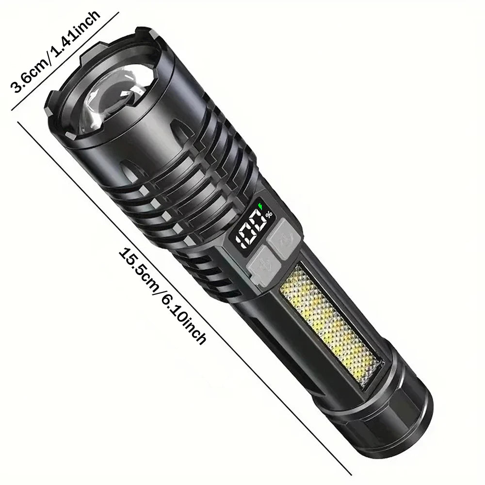 High Power LED Flashlight Powerful TYPE-C Rechargeable