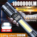 High Power LED Flashlight Powerful TYPE-C Rechargeable