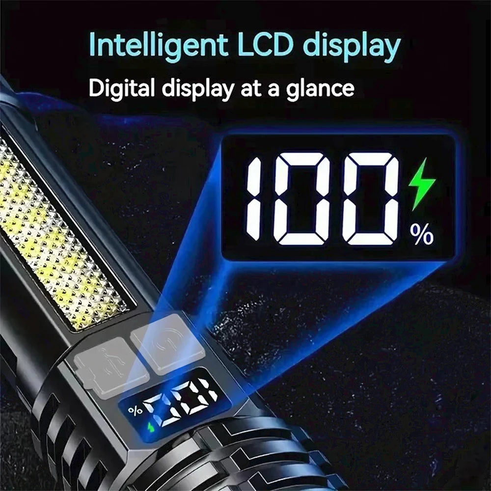 High Power LED Flashlight Powerful TYPE-C Rechargeable